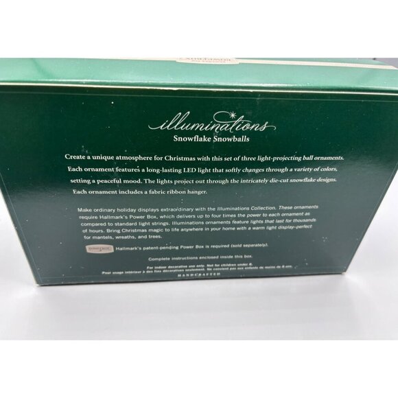 Hallmark Illuminations Snowflake Snowballs Ornaments 6 Pc LED Light - Picture 6 of 6